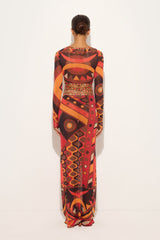 Pucci Vivara Print Tulle Crop Top
