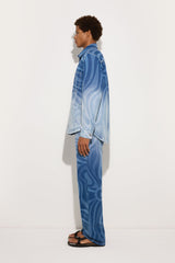 Pucci Marmo Print Oversized Denim Jacket