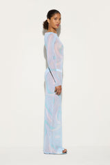 Pucci Marmo Print Tulle Long Dress
