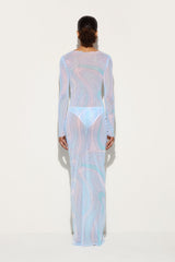 Pucci Marmo Print Tulle Long Dress