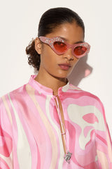 Pucci Cat-Eye Sunglasses with Rhinestones