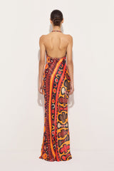 Pucci Soleil Print Orange Satin Dress