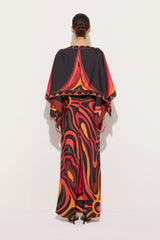 Pucci Marmo Print Silk Dress with Cape