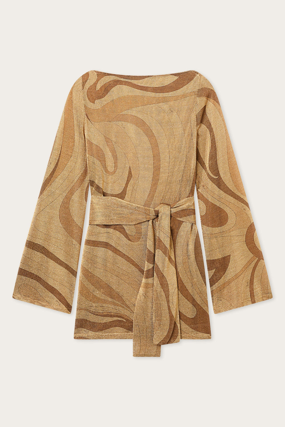 Pucci Marmo Print Lamè Dress with Belt