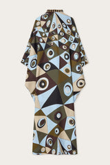 Pucci Occhi Print Silk Kaftan with Embroidery