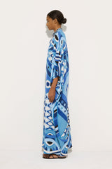 Pucci Vivara Print Long Kaftan with Embroidery