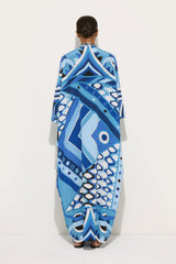 Pucci Vivara Print Long Kaftan with Embroidery