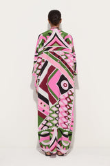 Pucci Vivara Print Long Kaftan with Embroidery