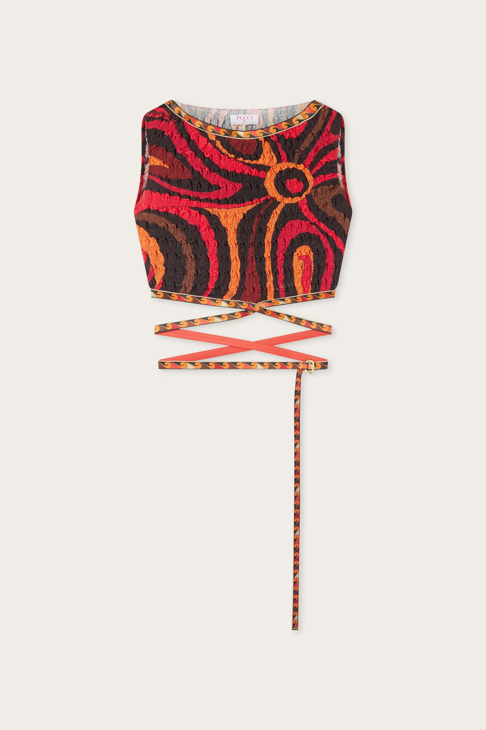 Pucci Marmo Print Shibori Laced Top