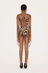 Pucci Marmo Print One-Shoulder Bodysuit