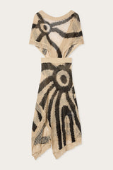 Pucci Linen Long Dress with Asymmetrical Skirt