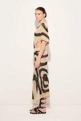Pucci Linen Long Dress with Asymmetrical Skirt
