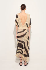 Pucci Linen Long Dress with Asymmetrical Skirt
