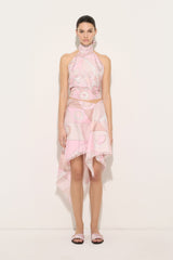 Pucci Occhi Print Asymmetrical Silk Skirt