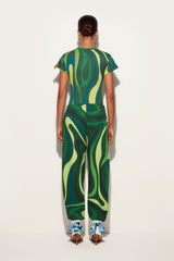 Pucci Flamed Jersey T-Shirt with Allover Print