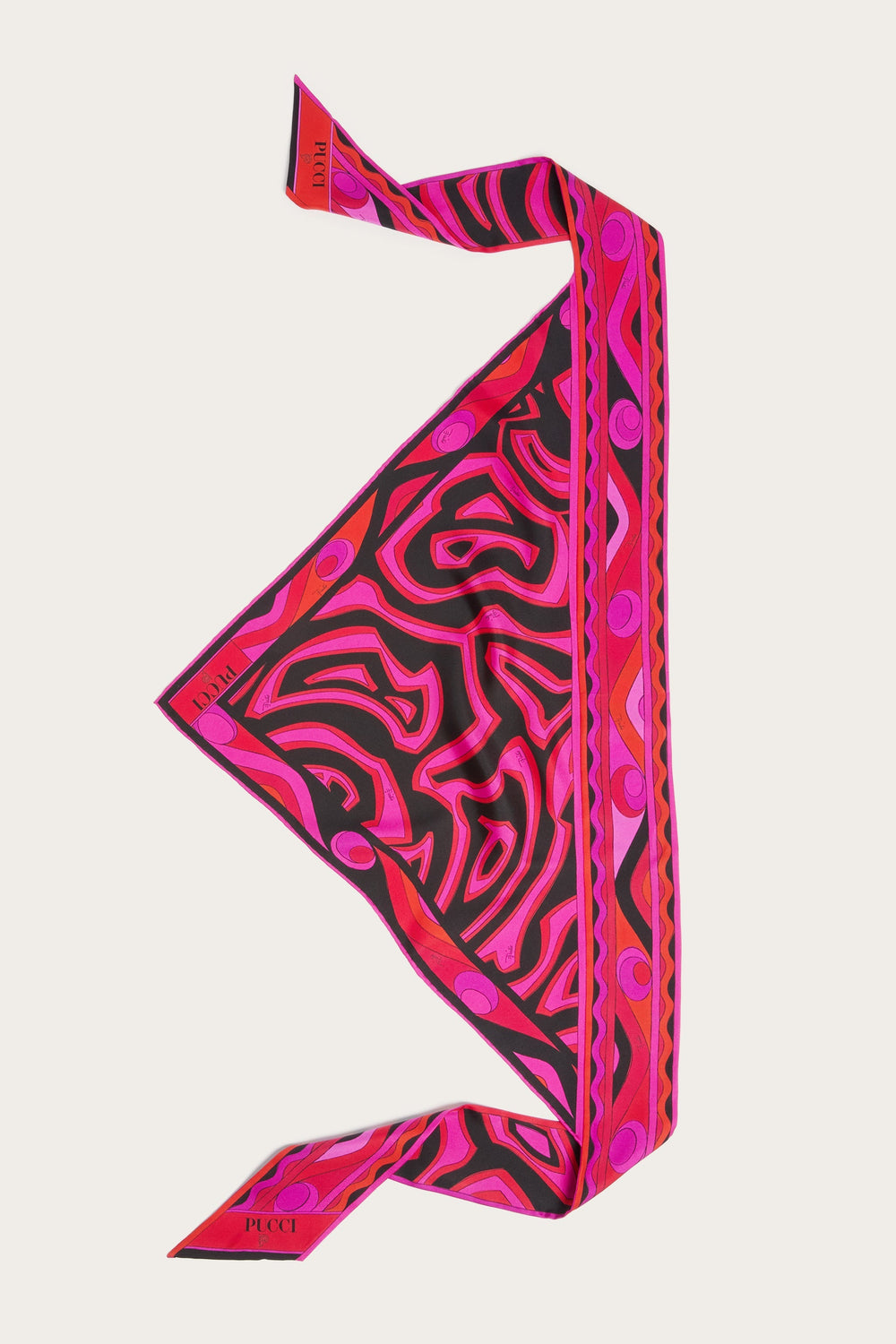 Pucci Labirinto Print Silk Triangle Scarf