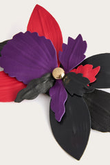 Pucci Leather Flower Brooch