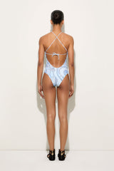 Pucci Orchidee Print Cross-Strap Swimsuit