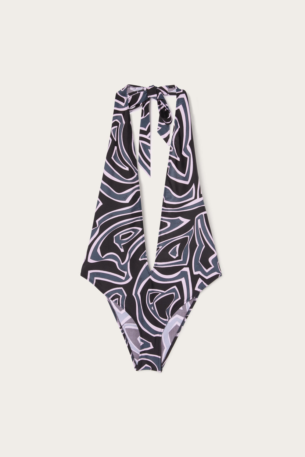 Pucci Labirinto Print Deep Neckline Swimsuit