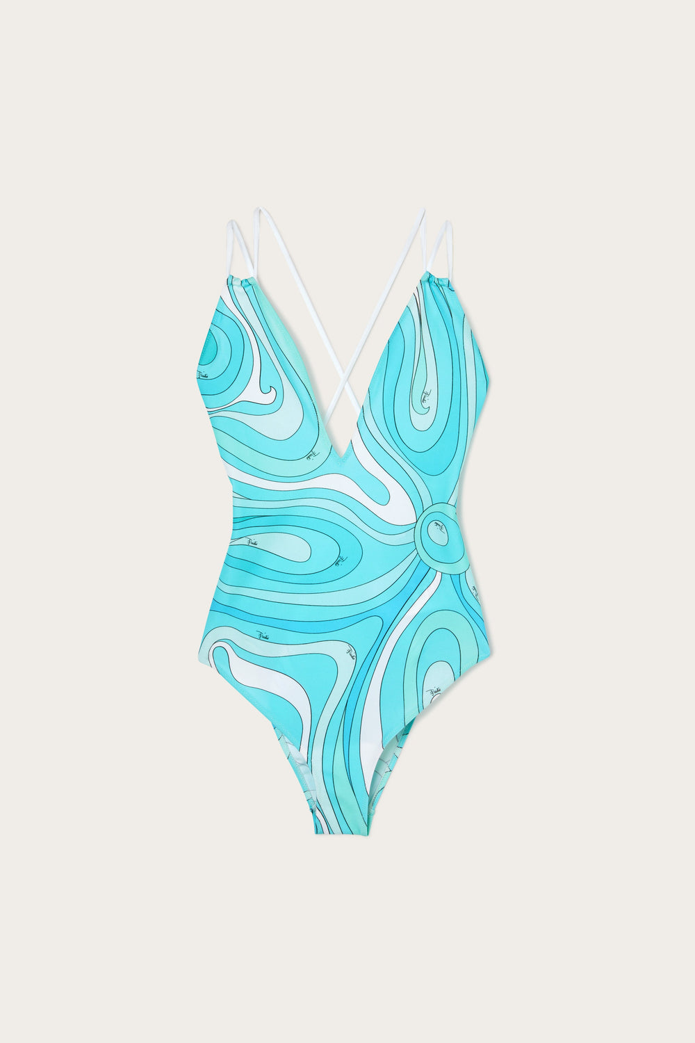Pucci Marmo Print V-neck Swimsuit