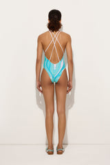 Pucci Marmo Print V-neck Swimsuit
