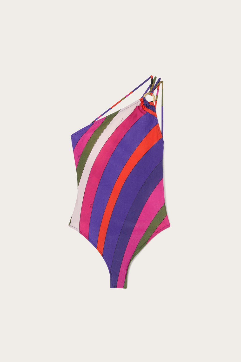 Pucci Iride Print One-Shoulder Swimsuit