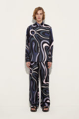 Pucci Marmo Print Silk Trousers