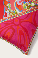 Pucci Patchwork-Print Large Silk-Twill Cushion