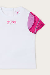 Pucci T-shirt with Logo and Printed Sleeves