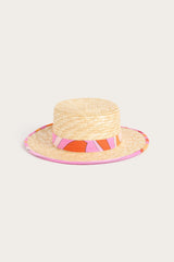 Pucci Straw Hat with Printed Ribbon