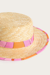 Pucci Straw Hat with Printed Ribbon