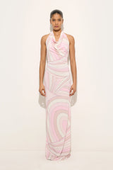 Pucci Iride Print Draped Neckline Dress