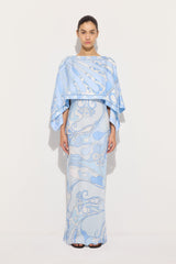 Pucci Orchidee and Soleil Print Silk Dress with Cape