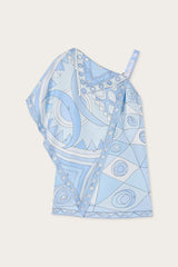 Pucci Occhi and Vivara Print Asymmetrical Silk Dress