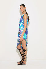 Pucci Vivara Print One-Shoulder Silk Dress