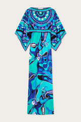 Pucci Orchidee Print Silk Dress with Cape