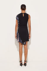 Pucci Marmo Print Drape Sleeveless Dress