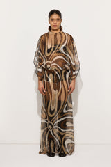 Pucci Marmo Print Long Creponne Dress