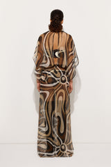 Pucci Marmo Print Long Creponne Dress