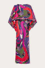 Pucci Orchidee Print Long Dress with Shawl