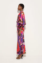Pucci Orchidee Print Long Dress with Shawl