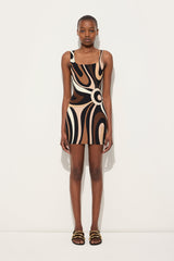 Pucci Marmo Print Mini Dress with Square Neckline