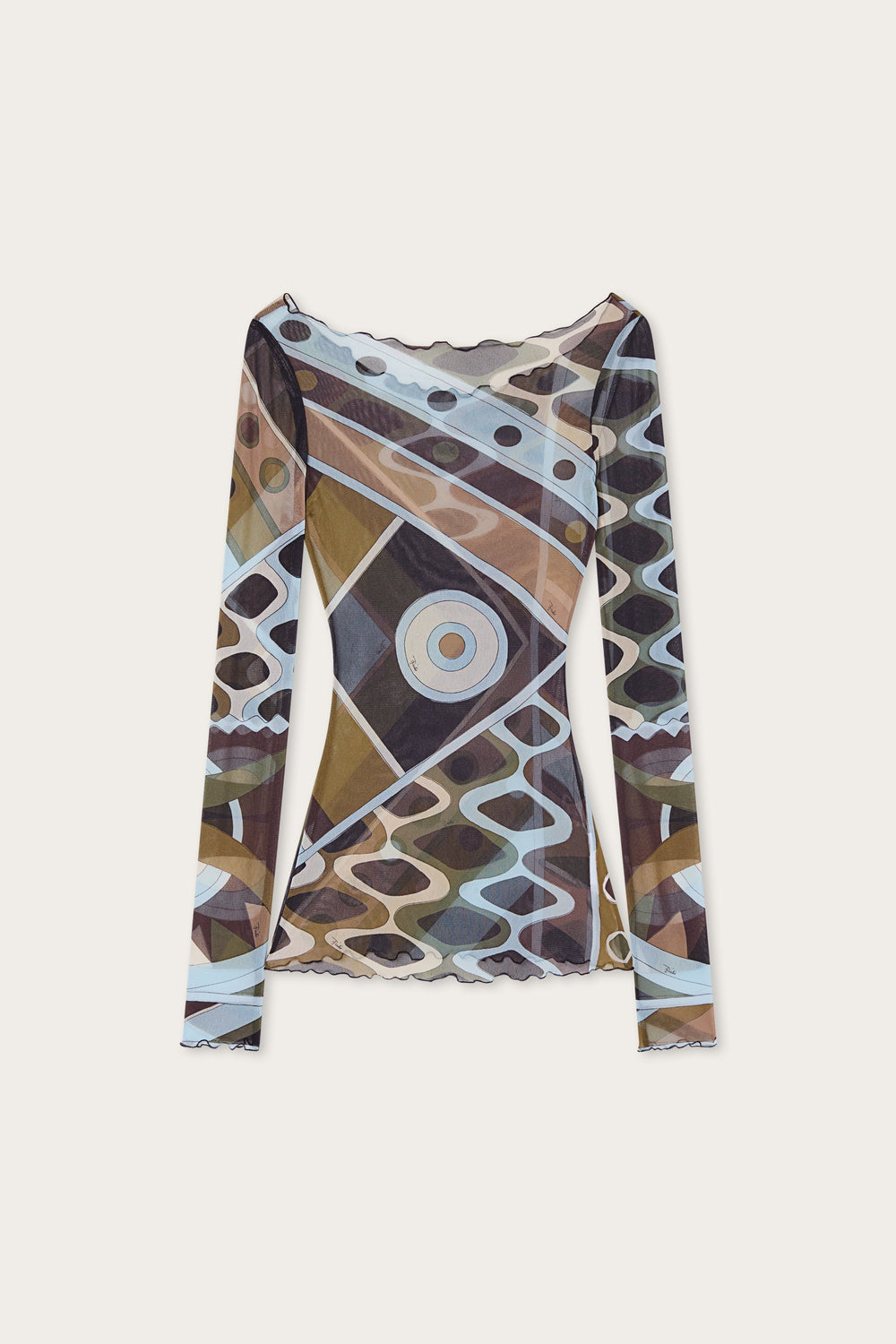 Pucci Vivara Print Tulle Top