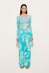 Pucci Orchidee Print Tulle Top