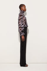 Pucci Labirinto Print Blouse with Balloon Sleeves