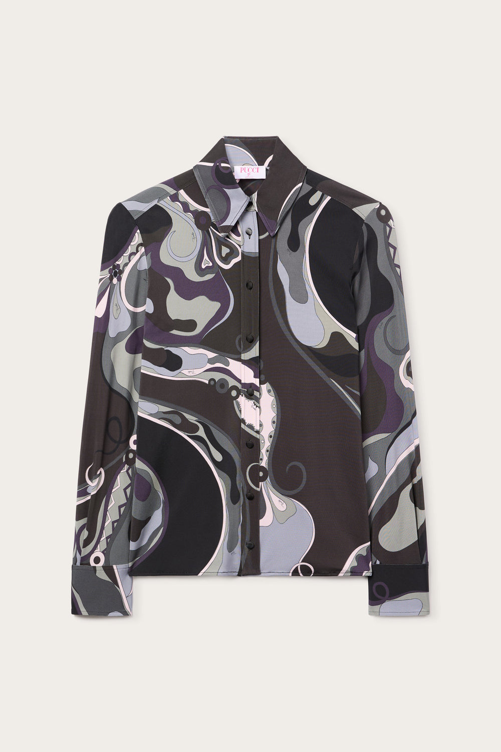 Pucci Orchidee Print Satin Jersey Shirt