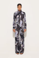 Pucci Orchidee Print Satin Jersey Shirt