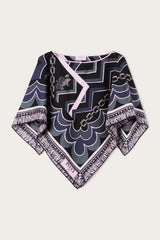 Pucci Istrice Print Silk Cape Blouse