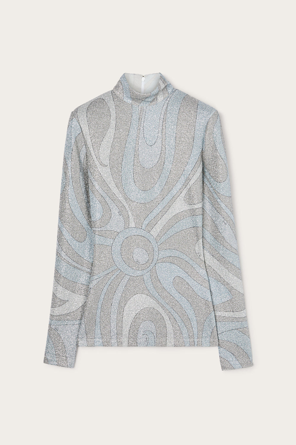 Pucci Marmo Print High-neck Lamé Top