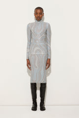 Pucci Marmo Print High-neck Lamé Top